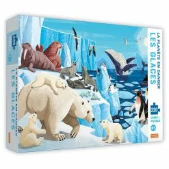 SASSI JUNIOR PUZZLE LA PLANETE EN DANGER 220 PIECES + LIVRE - LES GLACES